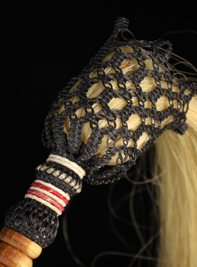 古玩旧藏精选真马尾拂尘 太极拂尘道士法器道具檀木手柄