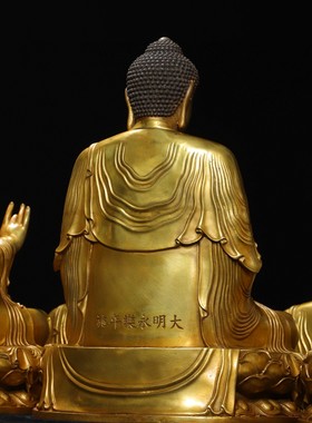 古玩纯铜鎏金五方佛像摆件居家客厅铜摆饰寺庙供奉办公室装饰