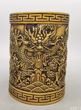 古玩笔筒办公室桌面送礼装饰品