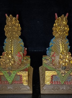 琉璃麒麟摆件一对铜麒麟家居客厅玄关办公室桌面装饰品开业礼品