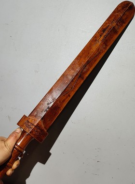 古玩旧藏桃木打神鞭九节鞭道士法器龙头鞭太极七星剑道