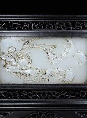 古代屏风隔断进门客厅遮挡台屏镶玉屏风云石插屏红木桌屏简约座屏