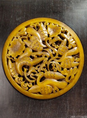 古玩旧藏纯手工雕刻屏风古玩