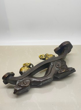 古董文玩纯铜鎏金大号如意客厅办公送礼家用吉祥如意摆件老物件