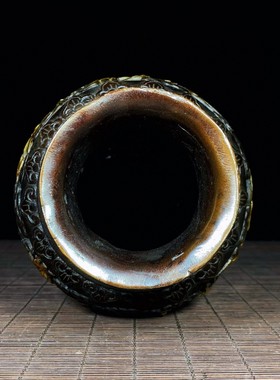 纯铜双龙戏珠花瓶一对双龙镂空花瓶祥龙献瑞龙凤呈祥家居摆件