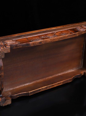 古玩老花梨木玉石算盘凳摆件账房进宝实木料老式十三档木雕算盘