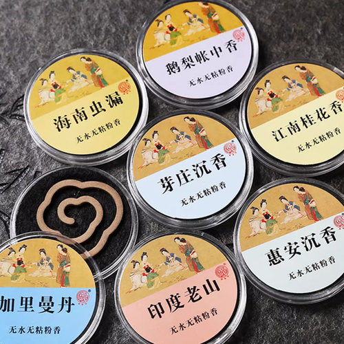 亚克力透明圆盒无粘香祥云香塑料香盒盘香盒家用礼盒随身装品鉴香 - 图2