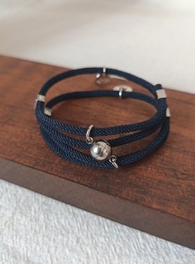 情侣手链s925银猫恋鱼磁吸手链