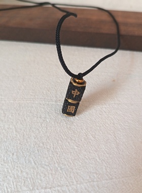 国风檀木项链长款新中式禅意葫芦