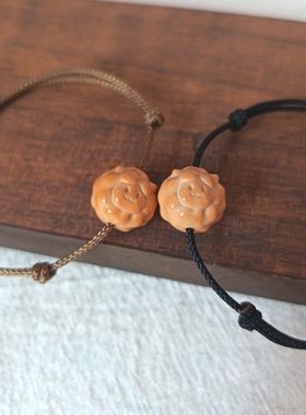 猴头雕刻小绵羊手链核桃原籽