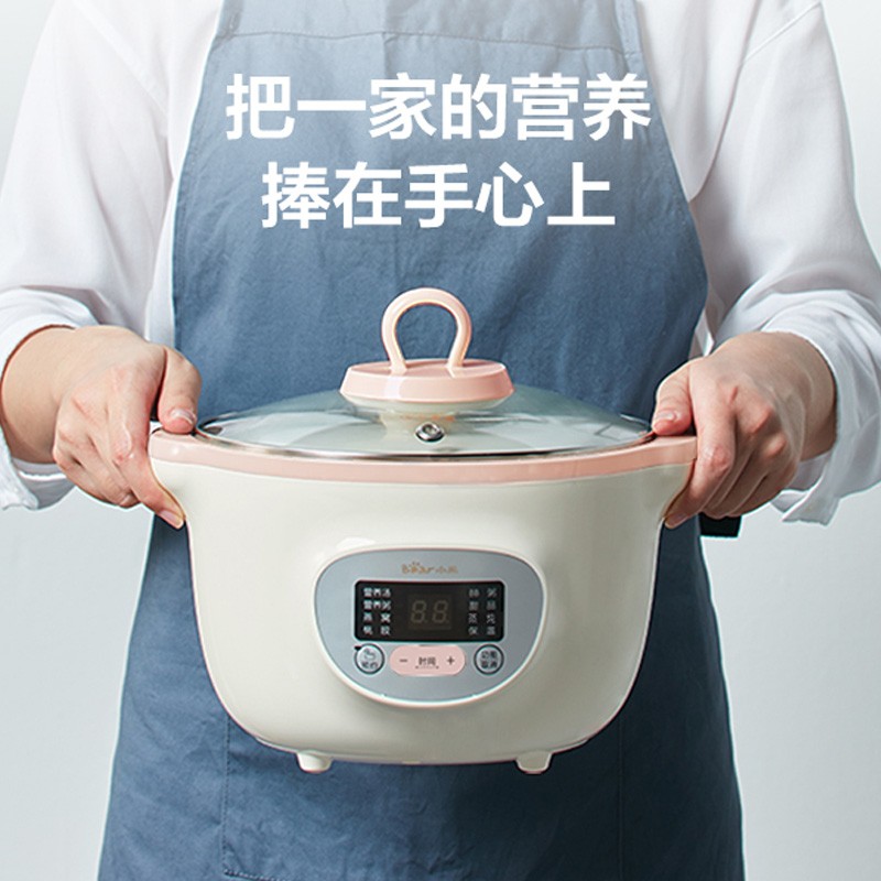 小熊清致专卖店小熊电炖盅隔水炖家用多功能陶瓷炖锅智能煲汤杂粮粥甜品bb煲燕窝1