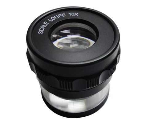 皇冠日本进口光学镜片10倍圆筒带刻度放大镜SCALE LOUPE 1002-10X - 图0