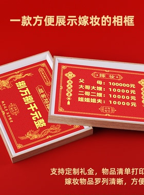 娘家陪嫁物品清单展示相框