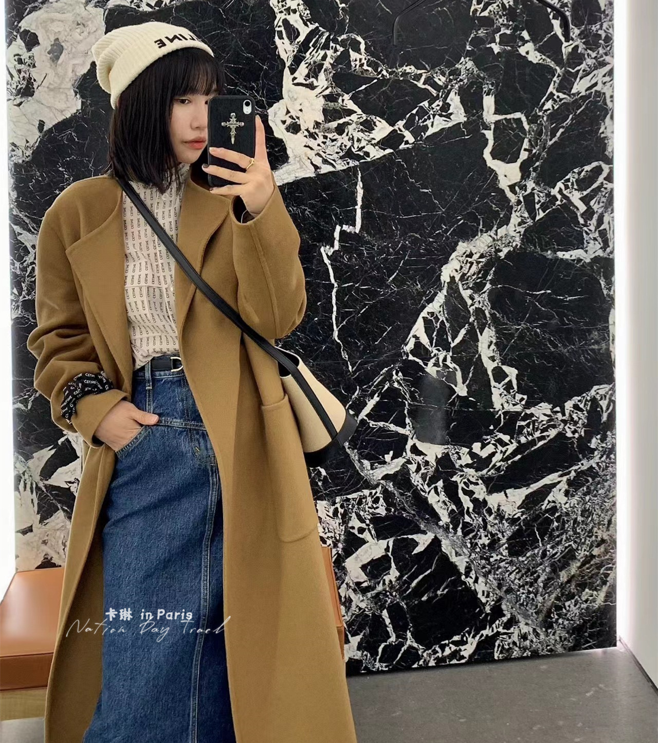 Celine/赛琳 CUIR TRIOMPHE凯旋门拼皮帆布水桶包斜跨包优歆代购 - 图2