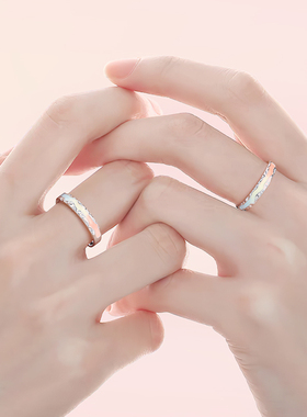 中国·黄金彩虹情侣对戒送女友