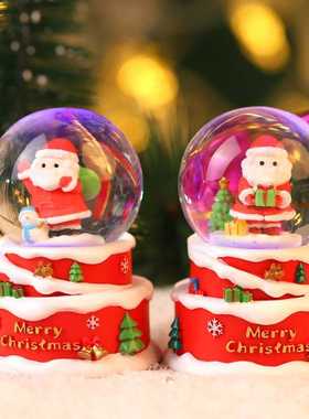 滑雪圣诞树45号水晶球桌面装饰发过小摆件学生礼品圣诞礼物女生