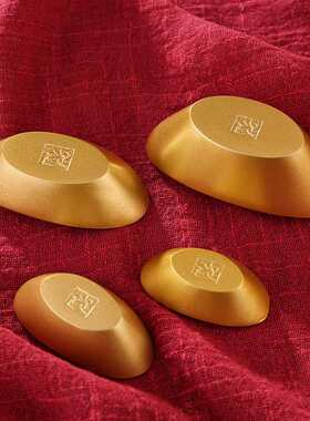 黄铜仿真招米金元宝实心砂金元宝道具家居金块摆件金条金属工艺品