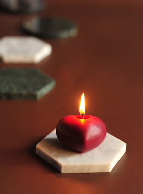 几何多边形蜡烛透明玻璃罩大理石