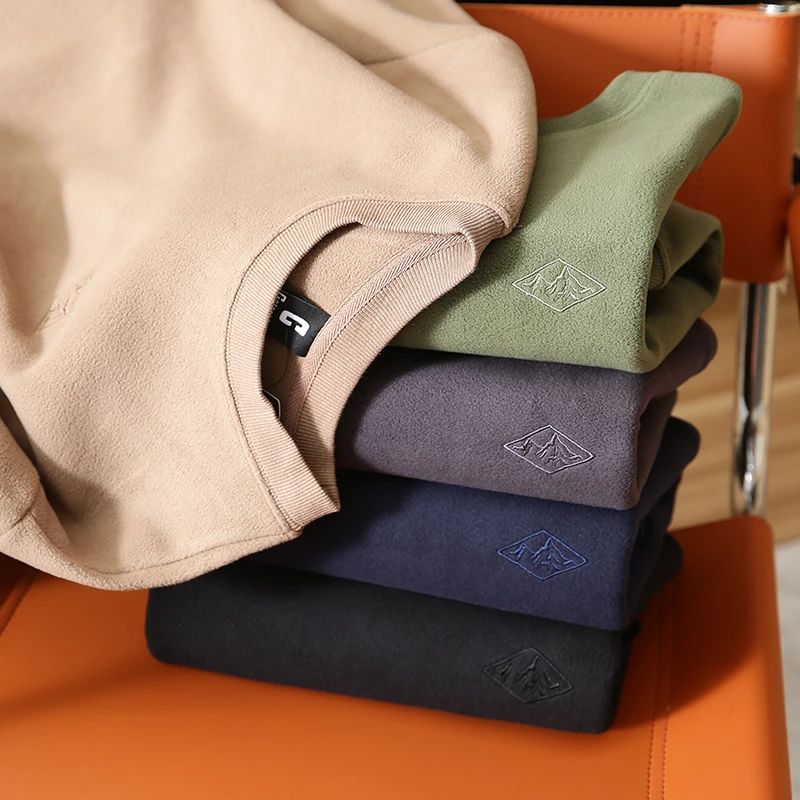 聚热抗寒!亲肤重磅摇粒绒男式抓绒卫衣圆领休闲长袖3-A9 - 图2