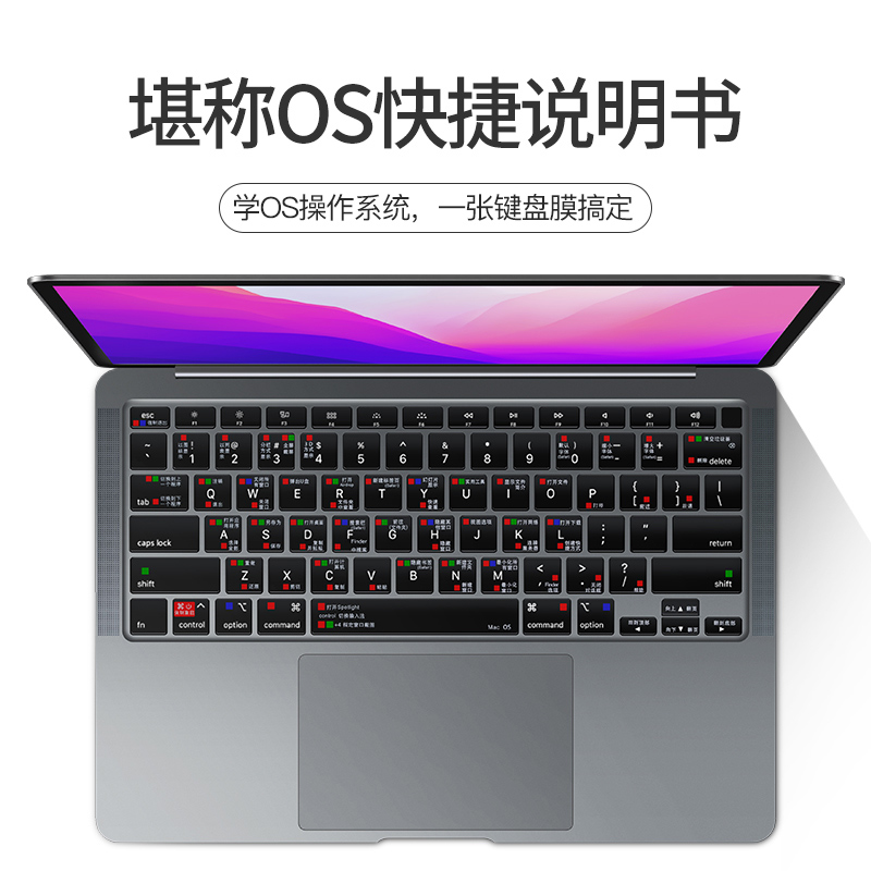 MacBookPro键盘膜14寸16快捷键Air13苹果Mac2023笔记本M1 macbook电脑pro保护膜macpro12英寸15键盘贴M2 2022-图1