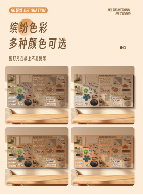 可移除毛毡板照片墙贴装饰背景板