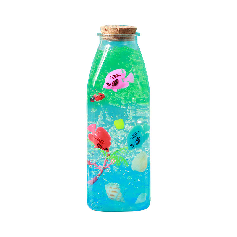 许愿玻璃瓶水宝宝手工diy材料泡大珠海洋瓶子木塞儿童塑料漂流瓶-图3