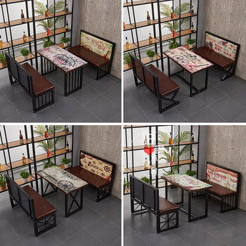 Customized catering iron art industrial style bar clear bar hot pot barbecue restaurant hotel table wall and chair card seat ປະສົມປະສານ sofa