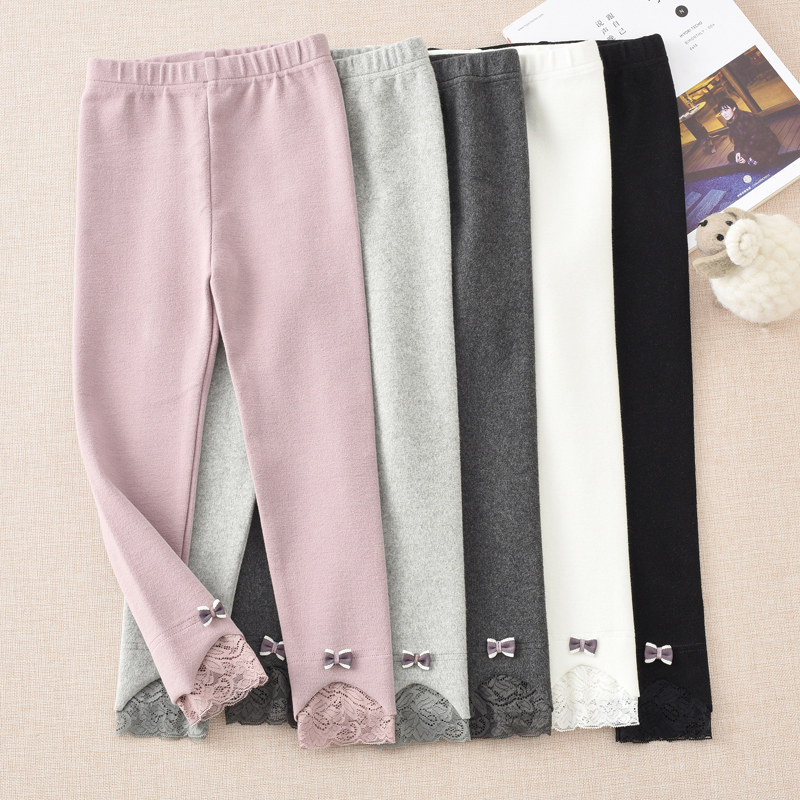 秋冬款磨毛女童加厚款外穿打底裤 北极绒哈易裤子