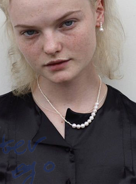 韩国不规则交错淡水珍珠博主同款