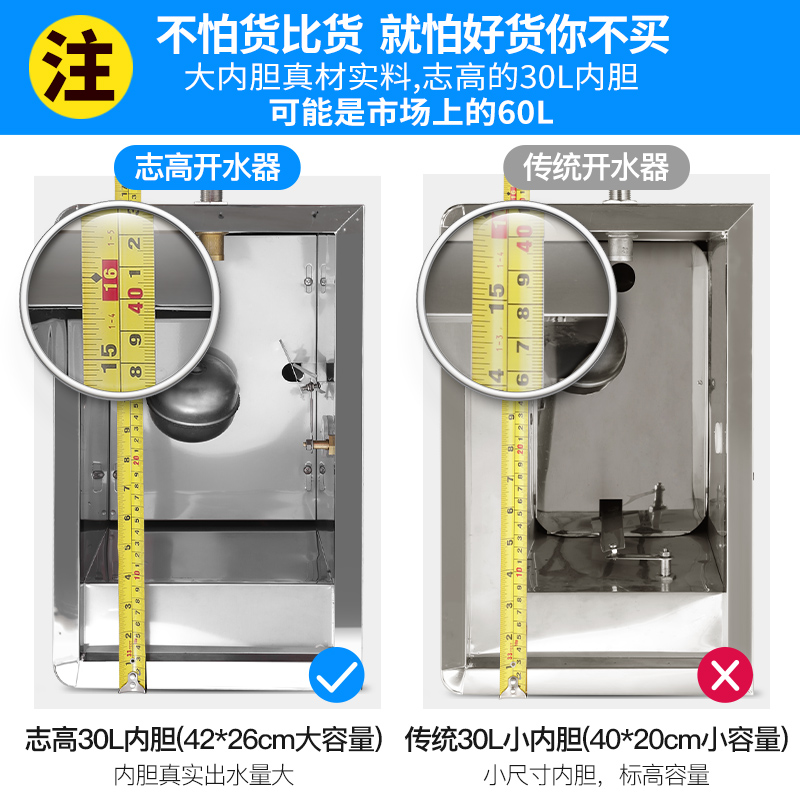 志高商用开水器120L-210升电热开水机热水器12kw工业大容量烧水炉 - 图1