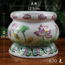 Buddhist Hall Supplies Ceramic Incense Stove Reliefs Lotus Scents Stove Lotus Flowers Incense Stove Auspicious Rich Stove Buddha Hall For Incense Stove