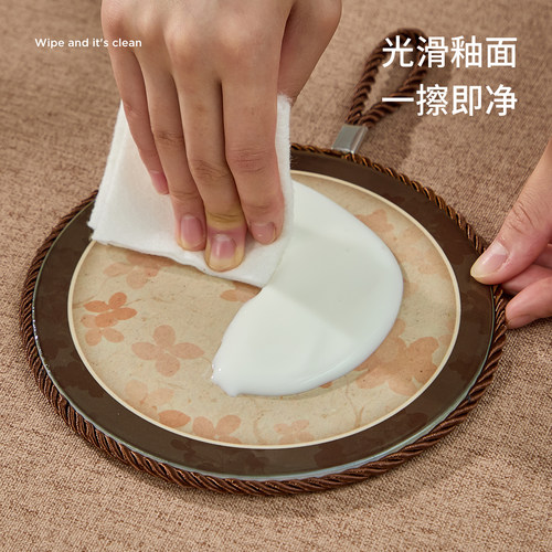 中古风陶瓷餐垫锅垫隔热垫耐高温防烫桌垫菜盘碗碟垫茶杯垫砂锅垫 - 图3