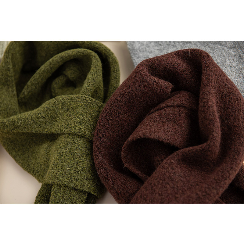 园园美衣冬季复古羊毛针织围巾女时尚百搭软糯纯色保暖围脖饰品 - 图1