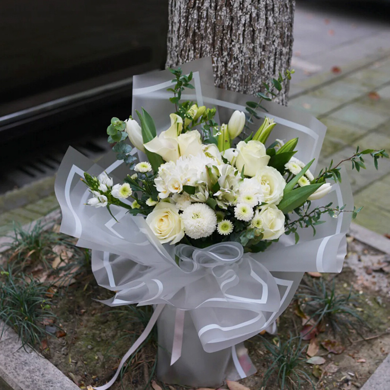 清明节祭祀菊花纸祭祖祭祀上坟祭奠鲜花包菊花包装纸永远怀念花束 - 图0