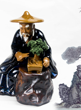 园林造景植物石湾公仔陶瓷装饰品