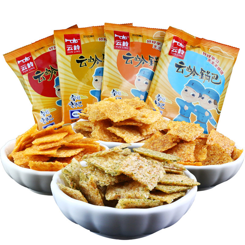 云岭柴灶烧手工锅巴30袋安徽味海苔 云岭食品膨化食品