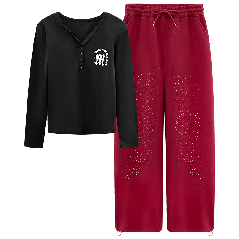 杨丽萍广场舞服装新款套装时尚运动宽松爵士舞裤子跳舞衣服表演服 - 图3