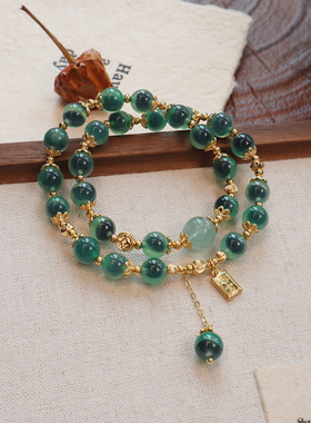 新款天然糖心玛瑙水晶手链小众高级感精致玛瑙手串春夏甜美手饰品