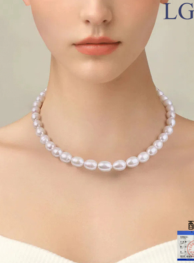 纯天然淡水珍珠水滴轻奢项链女款