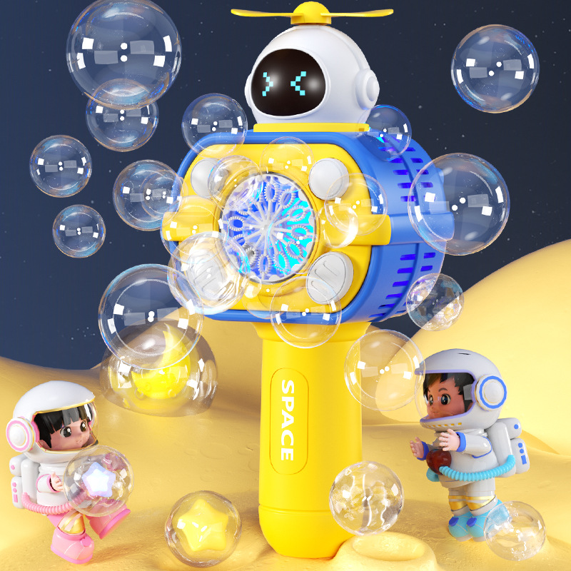 新款泡泡玩具便携式可挂脖儿童泡泡机玩具泡泡棒泡泡枪带灯光-图2