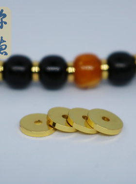 24k包金直切倒角隔片手串配饰