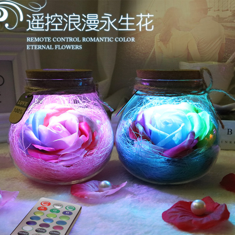 发光许愿瓶玻璃罩创意送男女生朋友闺蜜生日情