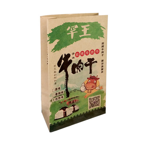 风干牛肉干纸袋加厚牛皮纸 蒙古手撕牛肉干包装袋手提纸袋 - 图3