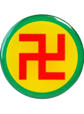 2公分江氏版亚克力万字福太极八卦红黄蓝绿黑边五行图手机贴字粘