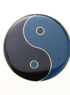 8CM黄铜黑白黑绿红绿红黑黄黑兰红蓝黑蓝绿双色太极八卦补角牌