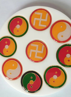 黄铜12厘米招财盘五龙吸财装饰盘五龙阵量大从优