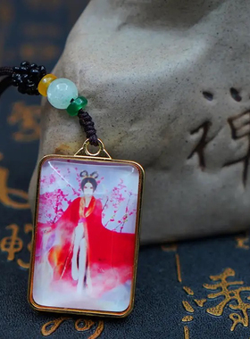 小狐狸卡通漫画吊坠玄狐白狐红狐狸黄铜水晶吊坠项链