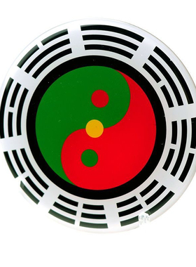 黄铜版22公分先天八卦太极墙房屋补角摆件中黄太极北方水七彩