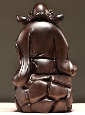 黑檀木雕钟馗摆件神像客厅家居风水实木雕刻乔迁办公室红木工艺品