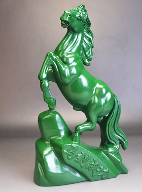 木雕马摆件实木生肖马到成功绿色家居书房办公桌面装饰木头工艺品